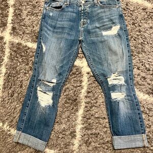 7 For All Mankind Relaxed Fit Distressed Denim Jeans